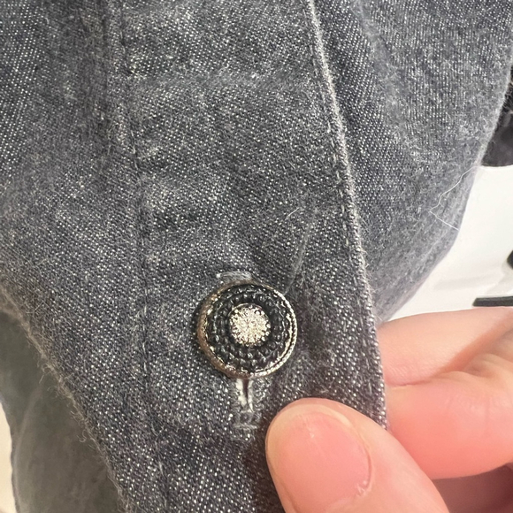 Vintage Cache Floral Embroidered Denim Shirt Jacket S Boho Western Studded USA - Picture 7 of 7